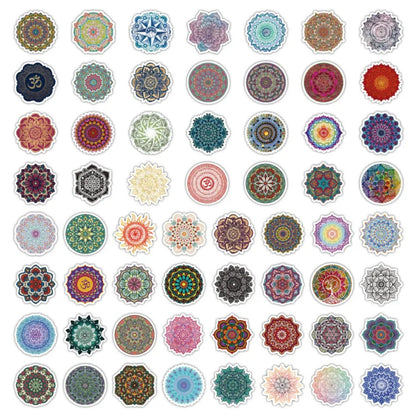 60PCS Mandala of Entropy Stickers - Chaos Containment Decals for Cognitive Diffusion Logs, Mental Scattering Maps & Information Overload Sanctuaries