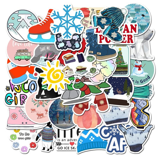 50PCS Cute Cartoon Doodle Stickers Pack, Aesthetic Vinyl Decals for Journal, Laptop, Phone, Water Bottle