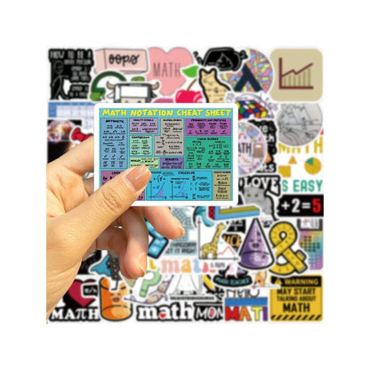 50PCS Cartoon Math Number Pattern Doodle Stickers Exquisite, Stylish, Creative DIY Journal Decorations Suitable for Cups, Helmets, Skateboards, Refrigerators, and Stationery Boxes