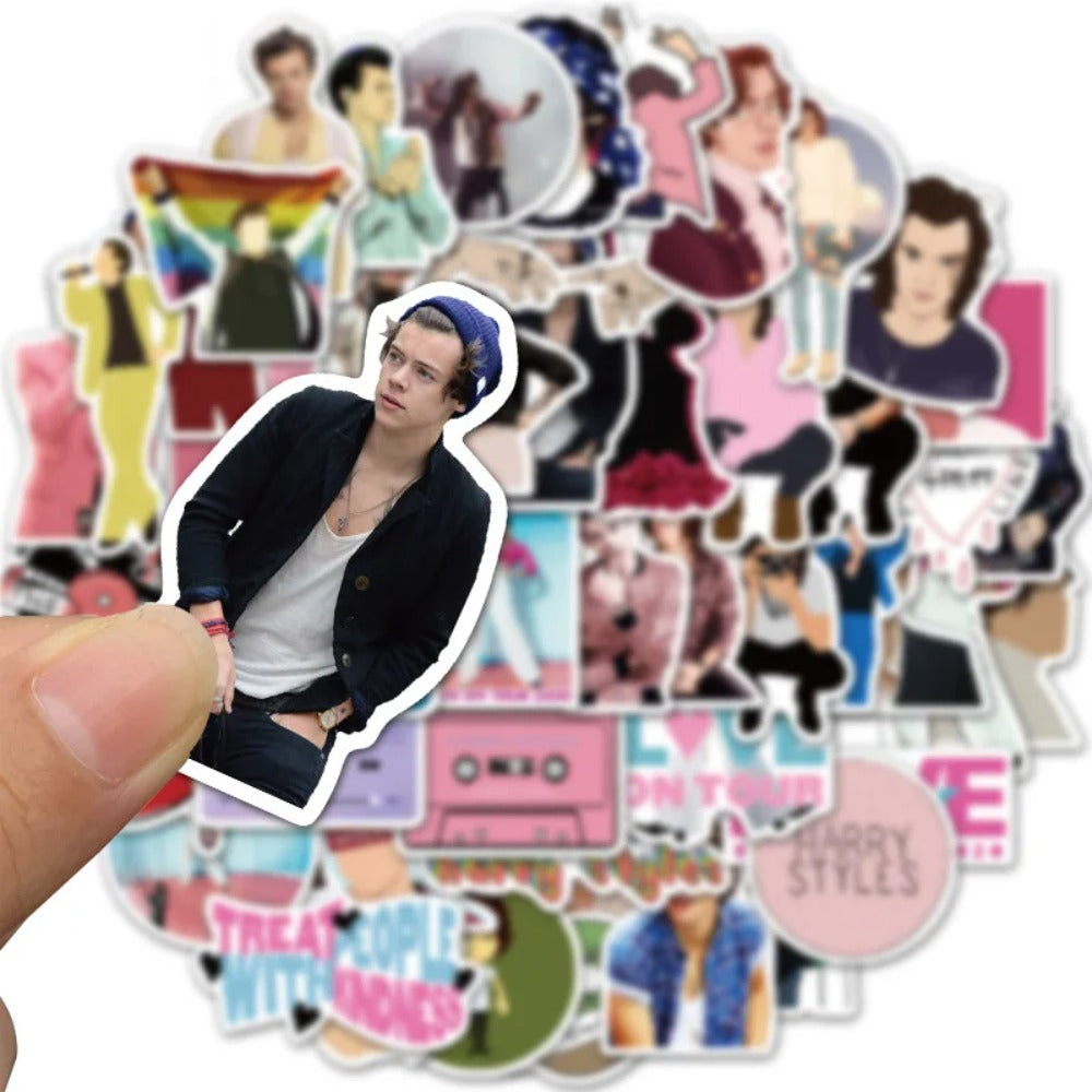 50PCS British Pop Singer Merchandise Graffiti Stickers for Suitcases, Laptops, Skateboards, Water Bottles, Helmets, Stationery Boxes, and Elegant Desktop Decor Decals