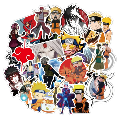 50PCS Adorable Chibi Ninja Characters Riman Doodle Stickers Perfect for Suitcases, Refrigerators, Skateboards, Water Bottles, Stationery Boxes Exquisite Creative Desktop Decor Decals