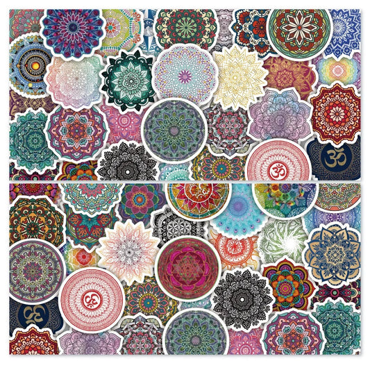 60PCS Mandala of Entropy Stickers - Chaos Containment Decals for Cognitive Diffusion Logs, Mental Scattering Maps & Information Overload Sanctuaries