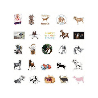 50PCS Cute Cartoon Animal Goat Doodle Stickers Exquisite Fashion Creative DIY Decorative Decals Perfect for Mugs, Helmets, Skateboards, Stationery Boxes, and Desktops