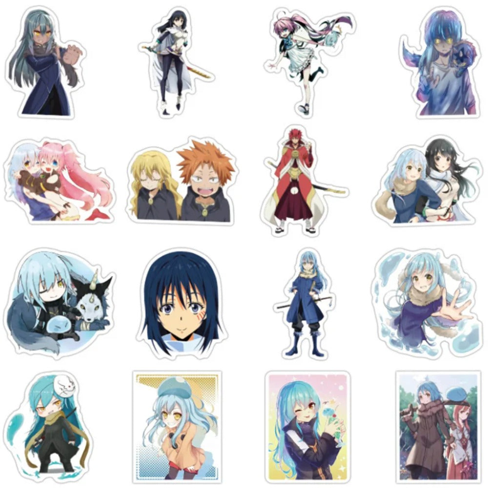 50PCS Anime “That Time I Got Reincarnated as a Slime” Doodle Stickers Perfect for Suitcases, Laptops, Stationery Boxes Exquisite Creative Desktop Decor Decals
