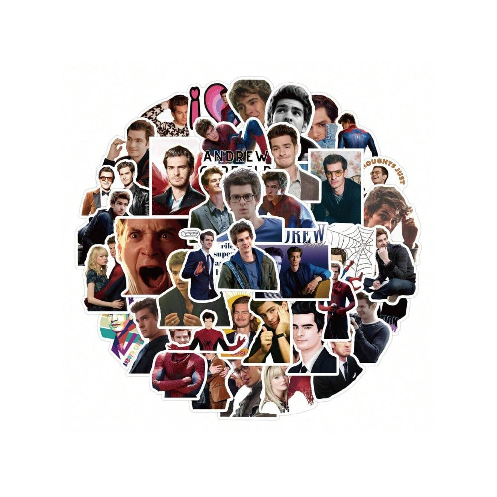 50PCS Star Andrew Garfield Graffiti Stickers for Notebooks, Skateboards, Luggage, Computers, Water Bottles, Stationery Boxes, and Beautiful Desktop Decor Decals