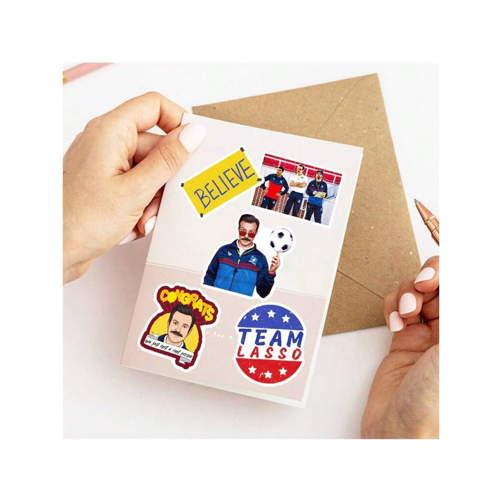 50PCS Ted Coach Doodle Stickers for Luggage, Skateboards, Laptops, Water Bottles, Stationery Boxes, and Beautiful Desktop Decor