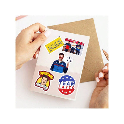 50PCS Ted Coach Doodle Stickers for Luggage, Skateboards, Laptops, Water Bottles, Stationery Boxes, and Beautiful Desktop Decor