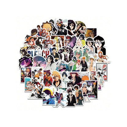 50PCS Japanese Anime Classic Bleach: Thousand-Year Blood War Doodle Stickers Exquisite Creative DIY Journal Decorative Decals Suitable for Suitcases, Laptops, Water Bottles, Helmets, and Stationery Cases