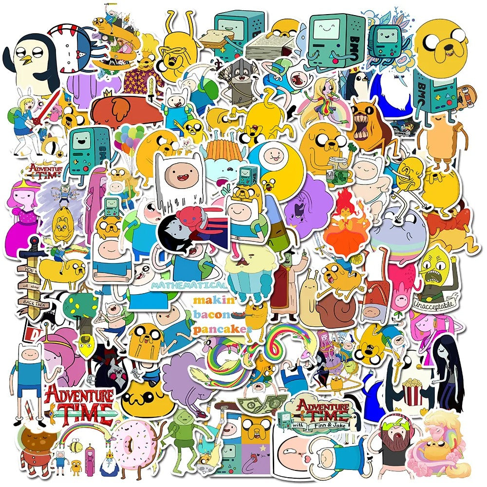 100PCS Adventure Time Psychogeography Stickers - Ooo Cartographic Decals for Post-Apocalyptic Whimsy Maps, Candy Kingdom Politics & Existential Adventure Logs
