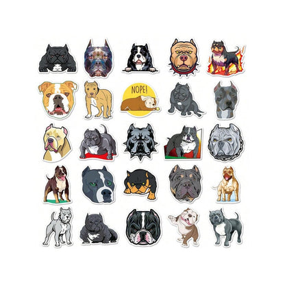 50PCS Cartoon Bully Dog Graffiti Stickers Exquisite, Stylish, Creative DIY Decorative Decals Suitable for Refrigerators, Water Cups, Guitars, Helmets, Stationery Boxes, and Desktops