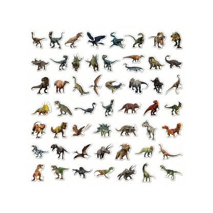50PCS Jurassic Dinosaur Cartoon Doodle Stickers Exquisite, Stylish, Creative Decorative Decals for Handbooks Suitable for Skateboards, Refrigerators, Laptops, and Stationery Boxes