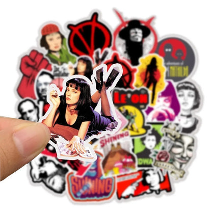 50-Piece Classic European and American Movie Characters Collection Doodle Stickers Perfect for Notebooks, Luggage, Guitars, Water Bottles, Helmets, Stationery Boxes, and Desktop Decor