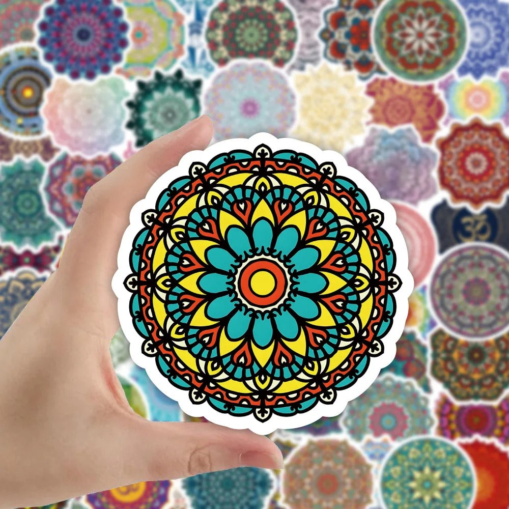 60PCS Mandala of Entropy Stickers - Chaos Containment Decals for Cognitive Diffusion Logs, Mental Scattering Maps & Information Overload Sanctuaries