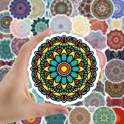 60PCS Mandala of Entropy Stickers - Chaos Containment Decals for Cognitive Diffusion Logs, Mental Scattering Maps & Information Overload Sanctuaries