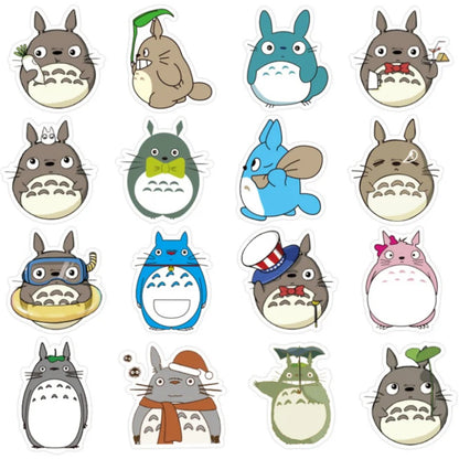 50PCS Cartoon Hayao Miyazaki Anime My Neighbor Totoro Adorable Doodle Stickers Perfect for Decorating Luggage, Laptops, Skateboards, Water Bottles, Stationery Boxes Exquisite Desktop Decals