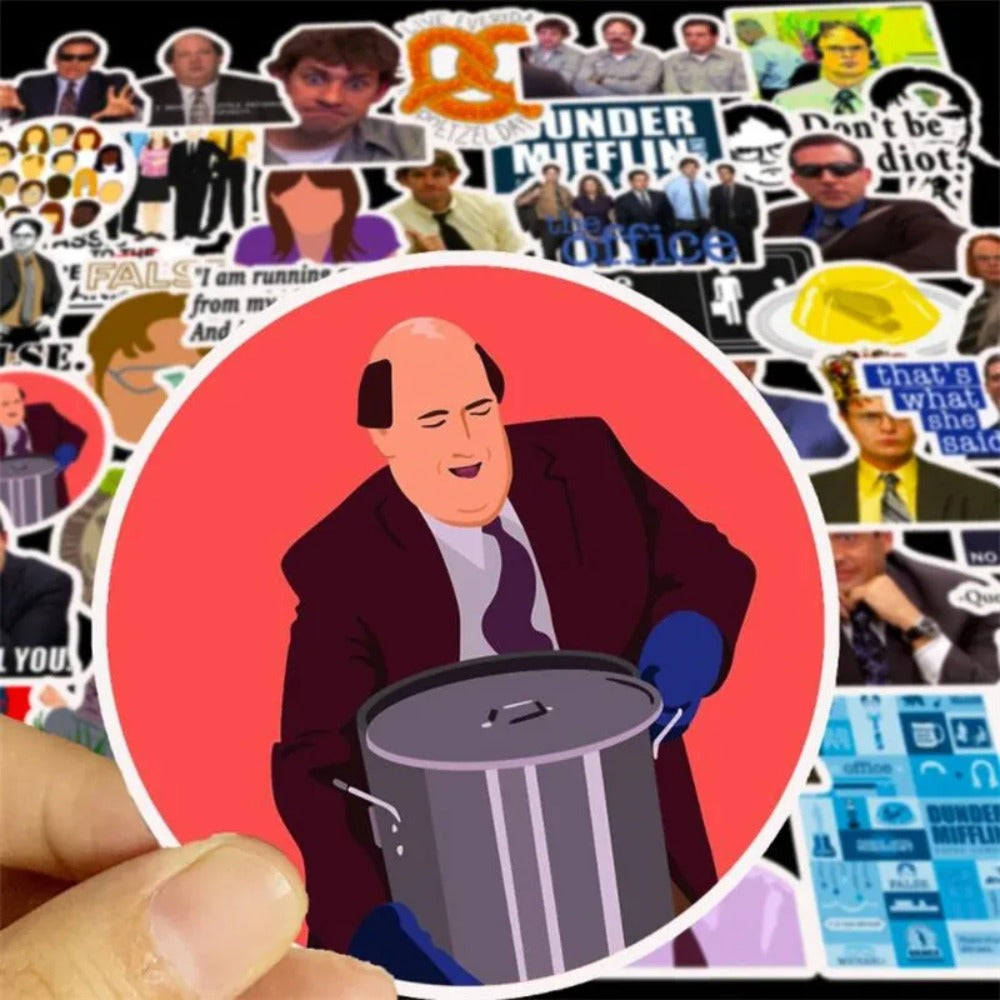 50PCS Office-Themed Doodle Stickers for Helmets, Refrigerators, Laptops, Suitcases, Travel Bags, Stationery Boxes, and More Perfect DIY Decor for Notebooks and Diaries