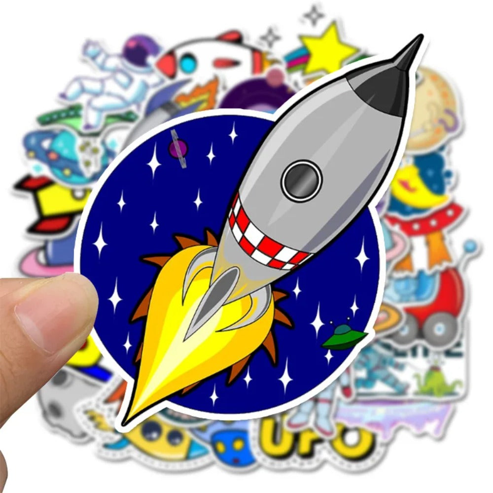 50PCS Space Astronaut Stickers - Solar System Decals for Laptop, Water Bottle, Kids Room & Science Teacher Gifts