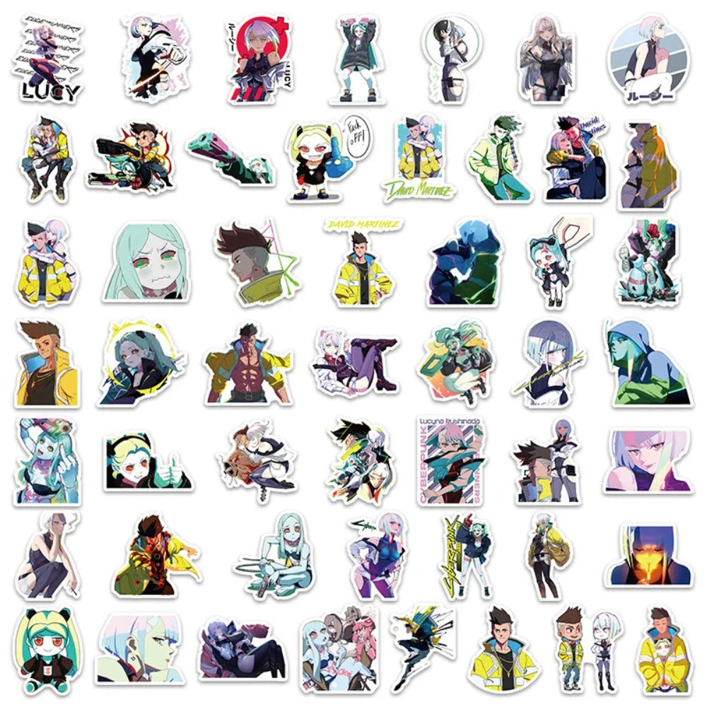 50PCS Cartoon Cool Edge Runners Character Graffiti Stickers Fashion Anime Creative Decorative Sticker Decals for Notebooks Suitable for Skateboards, Guitars, Laptops, and Stationery Boxes