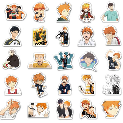 50PCS Haikyu!! Inspired Volleyball Stickers - Anime Sports Doodle Decals for Water Bottles, Laptops & Fan Merch Collection