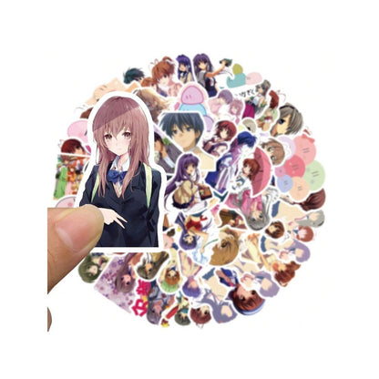 50PCS Classic Japanese Romance Anime CLANNAD Character Doodle Stickers Perfect for Suitcases, Laptops, Phone Cases, Stationery Boxes, and Desktop Decor