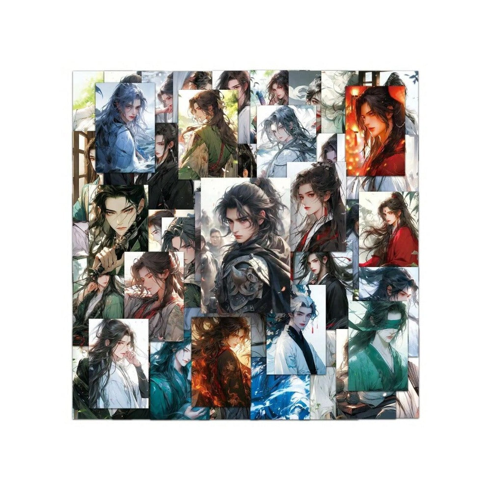 50PCS Cartoon Chinese-Style Youth Graffiti Stickers Anime Characters Exquisite DIY Decorative Decals Suitable for Helmets, Laptops, Skateboards, Water Bottles, Stationery Cases, and Desktops