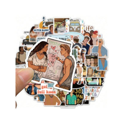 50-Piece American TV Series Bundle Graffiti Stickers Exquisite, Fashionable, Creative DIY Decorative Decals Perfect for Suitcases, Water Bottles, Guitars, Helmets, Stationery Boxes, and Desktops