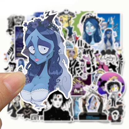 50PCS Cartoon Anime Edward Series Doodle Stickers for Suitcases, Trolley Handles, Skateboards, Guitars, Water Bottles, Stationery Cases, and Desktop Decor
