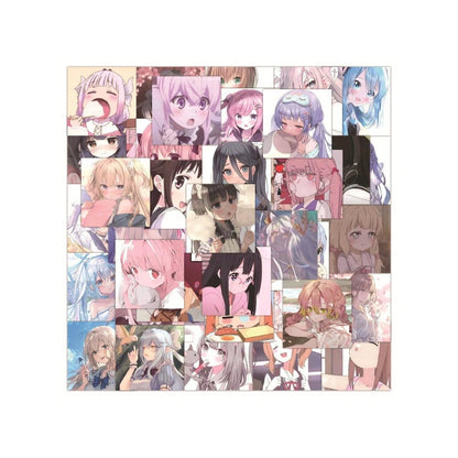 60PCS Adorable Anime Girl Avatar Doodle Stickers Exquisite Creative Journal Decorative Decals Perfect for Backpacks, Diaries, Guitars, Skateboards, Pencil Cases, and Desktops