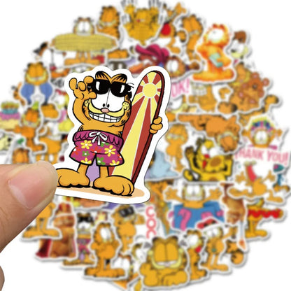 50PCS Adorable Cartoon Garfield Animal Doodle Stickers Perfect for Bags, Skateboards, Water Bottles, Helmets, Guitars, Stationery Boxes Exquisite DIY Desktop Decor Decals