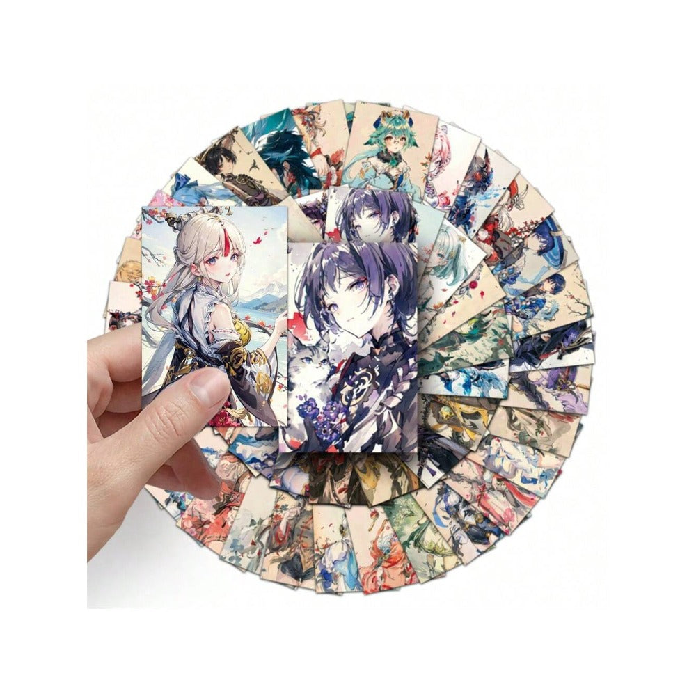 50PCS New Ink-Style Genshin Impact Game Doodle Stickers Exquisite Creative Anime Character Merchandise DIY Decorative Decals for Laptops, Guitars, Water Bottles, Stationery Cases, and Desktops