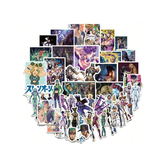 50PCS Japanese Manga JOJO's Bizarre Adventure Anime Character Roleplay Doodle Stickers Exquisite and Stylish DIY Decorative Decals Suitable for Luggage, Laptops, and Stationery Cases