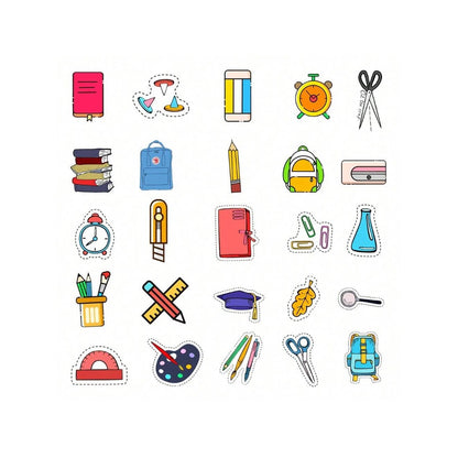 50PCS Ins Style Cartoon Stationery Doodle Stickers Exquisite, Fashionable, Creative DIY Journal Decorations Suitable for Suitcases, Notebooks, Refrigerators, Water Bottles, and Stationery Cases