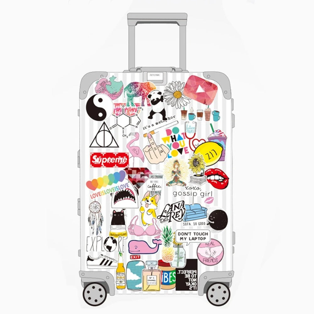 50PCS Cartoon Pink Girly Doodle Stickers Exquisite Creative DIY Decorative Decals Perfect for Suitcases, Skateboards, Water Bottles, Helmets, and Stationery Cases