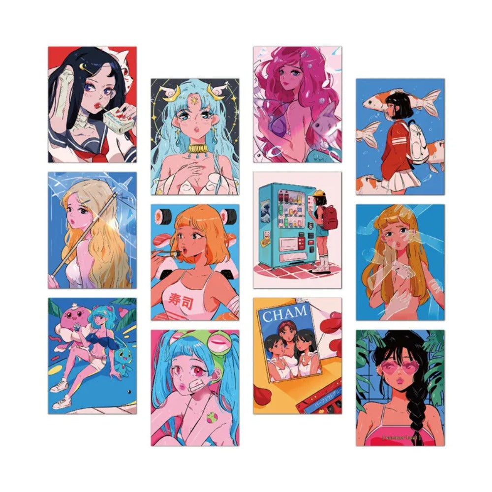 36PCS Retro Japanese Cartoon Stickers, Kawaii Vintage Doodles for Planners, Stationery, and Journaling