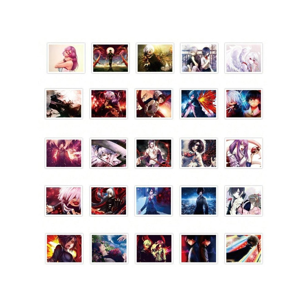 50PCS Classic Anime Tokyo Ghoul Doodle Stickers Exquisite, Fashionable, Creative Decorative Stickers for Handbooks Suitable for Luggage, Laptops, Diaries, Stationery Boxes, and Desktops