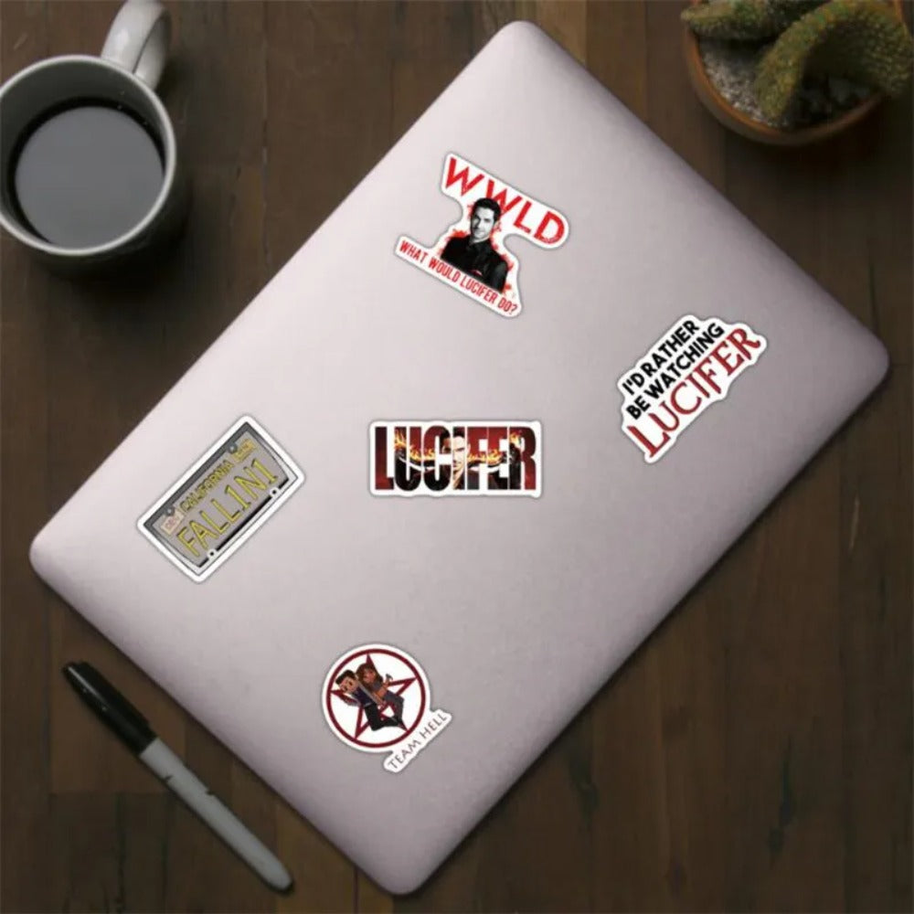 50PCS New Lucifer TV Series Graffiti Stickers for Suitcases, Skateboards, Water Bottles, Helmets, Guitars, and More Exquisite DIY Journal Decorative Decals