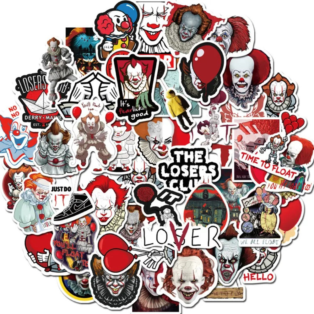 50PCS Classic Horror Movie Joker Graffiti Stickers Exquisite DIY Personalized Decorative Decals Suitable for Skateboards, Water Bottles, Helmets, and Stationery Cases
