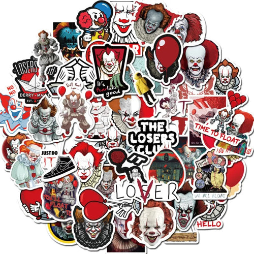 50PCS Classic Horror Movie Joker Graffiti Stickers Exquisite DIY Personalized Decorative Decals Suitable for Skateboards, Water Bottles, Helmets, and Stationery Cases