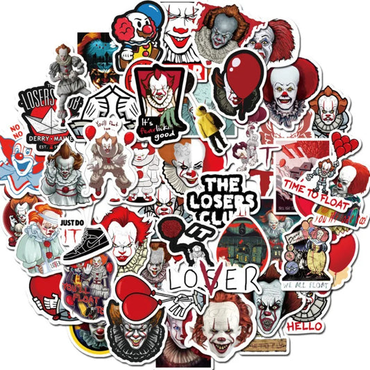 50PCS Classic Horror Movie Joker Graffiti Stickers Exquisite DIY Personalized Decorative Decals Suitable for Skateboards, Water Bottles, Helmets, and Stationery Cases