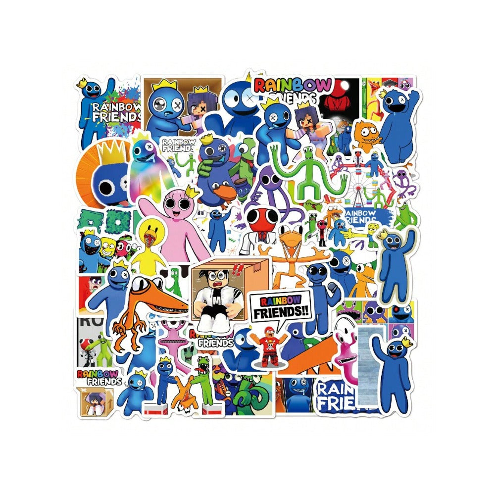 50PCS Cute Cartoon Rainbow Friends Doodle Stickers Exquisite, Fashionable, Creative DIY Decorative Decals Perfect for Desks, Suitcases, Laptops, Skateboards, and Stationery Cases