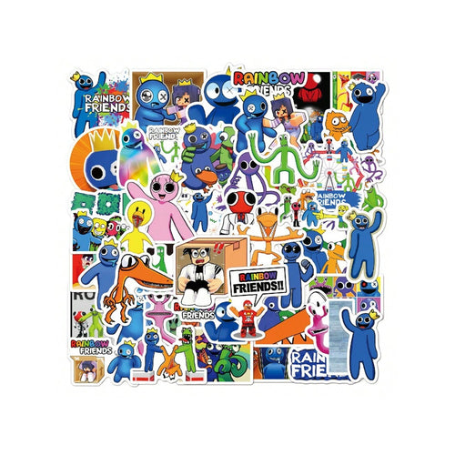 50PCS Cute Cartoon Rainbow Friends Doodle Stickers Exquisite, Fashionable, Creative DIY Decorative Decals Perfect for Desks, Suitcases, Laptops, Skateboards, and Stationery Cases