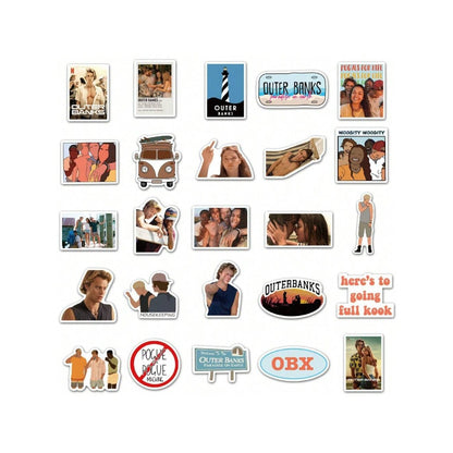 50-Piece American TV Series Bundle Graffiti Stickers Exquisite, Fashionable, Creative DIY Decorative Decals Perfect for Suitcases, Water Bottles, Guitars, Helmets, Stationery Boxes, and Desktops