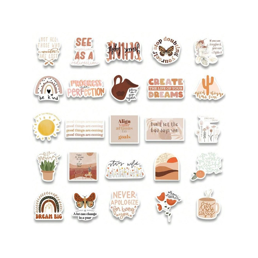 50PCS Cartoon Bohemian Style Graffiti Stickers - Exquisite and Fashionable DIY Journal Decorations Suitable for Skateboards, Guitars, Laptops, and Stationery Boxes