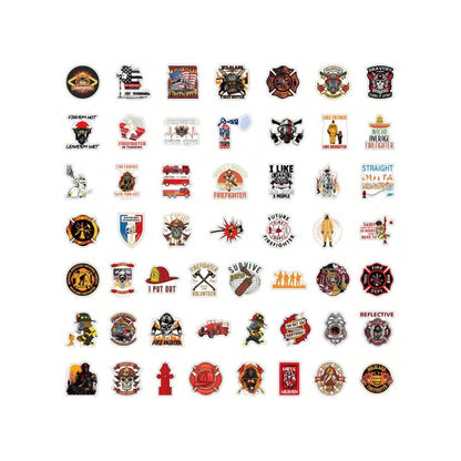 50PCS Cartoon Fire Hero Firefighter Decorative Style Graffiti Stickers Exquisite, Fashionable, Creative DIY Journal Decorative Decals Suitable for Mugs, Helmets, Skateboards, Pencil Cases