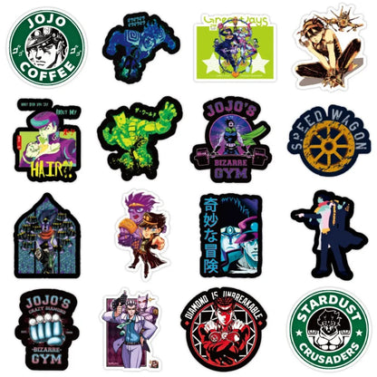 50PCS Japanese Anime JOJO's Bizarre Adventure Doodle Stickers Suitable for Skateboards, Laptops, Phone Cases, Water Bottles, Stationery Boxes Decorative Decals