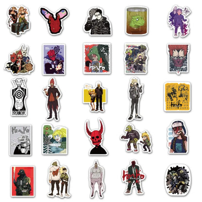 50PCS Japanese Anime Horror Alien Stickers - Creepy Monster Doodle Vinyl Decals for Skateboards, Laptops & Otaku Culture Collectibles