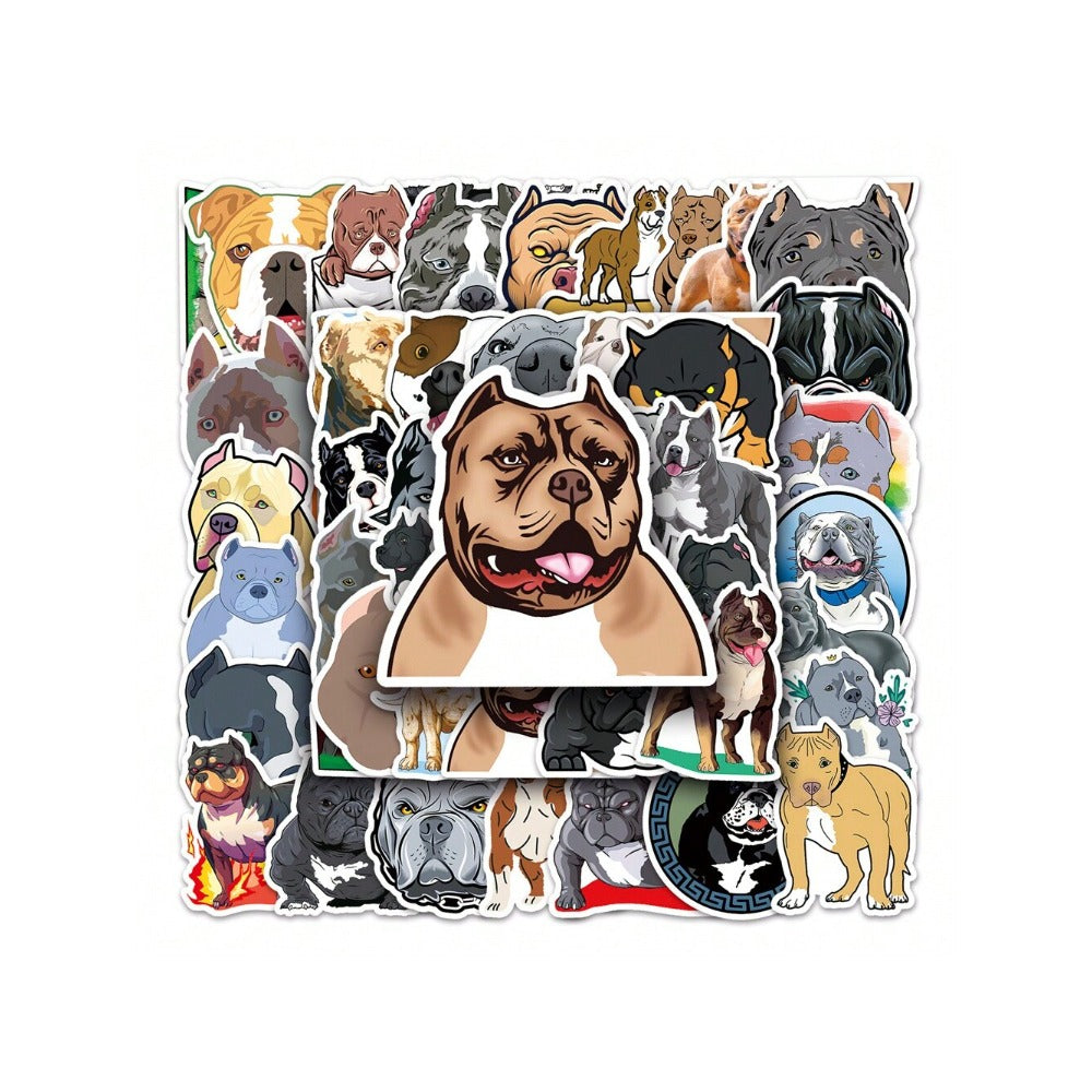 50PCS Cartoon Bully Dog Graffiti Stickers Exquisite, Stylish, Creative DIY Decorative Decals Suitable for Refrigerators, Water Cups, Guitars, Helmets, Stationery Boxes, and Desktops