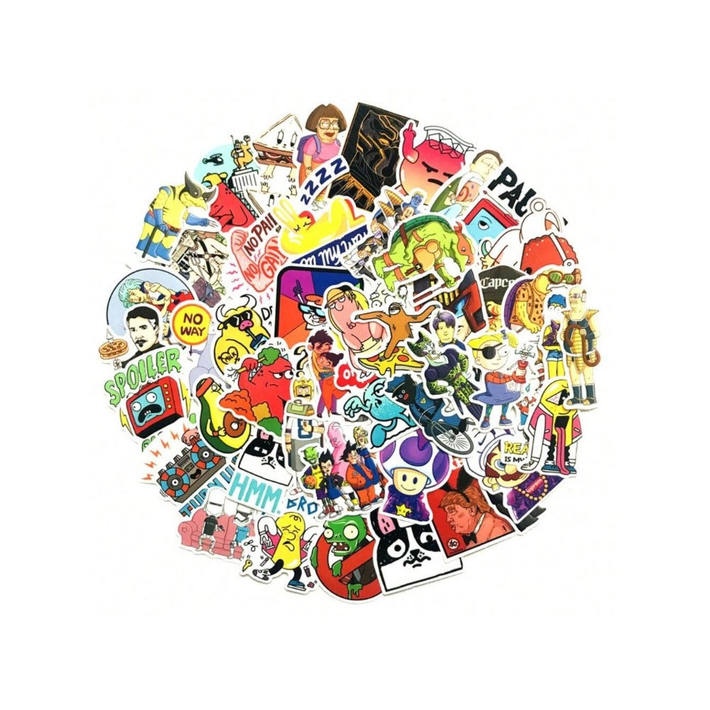 60PCS Adorable Trendy Cartoon Character Collection Doodle Stickers Exquisite Creative Journal Decorative Decals Suitable for Notebooks, Guitars, Skateboards, Refrigerators, Guitar Cases, and Stationery Boxes