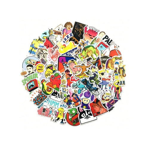 60PCS Adorable Trendy Cartoon Character Collection Doodle Stickers Exquisite Creative Journal Decorative Decals Suitable for Notebooks, Guitars, Skateboards, Refrigerators, Guitar Cases, and Stationery Boxes