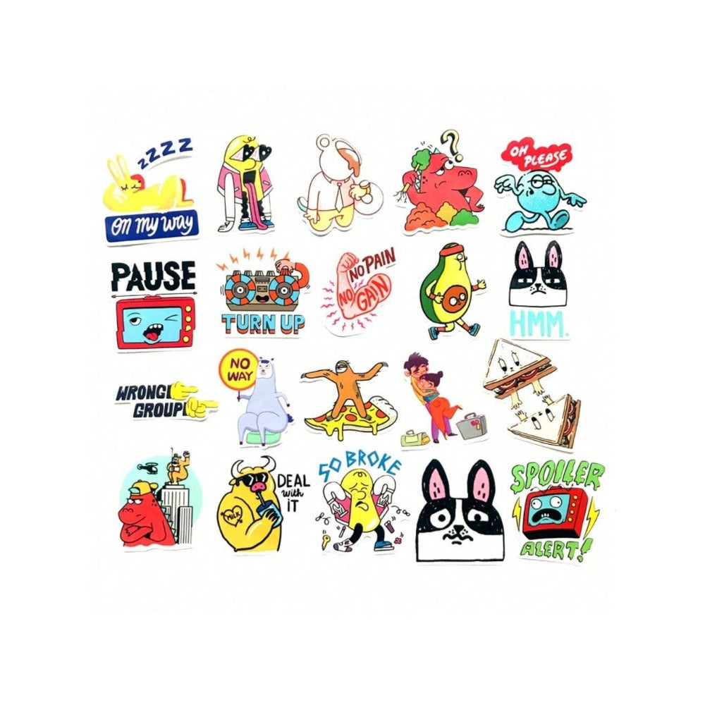60PCS Adorable Trendy Cartoon Character Collection Doodle Stickers Exquisite Creative Journal Decorative Decals Suitable for Notebooks, Guitars, Skateboards, Refrigerators, Guitar Cases, and Stationery Boxes